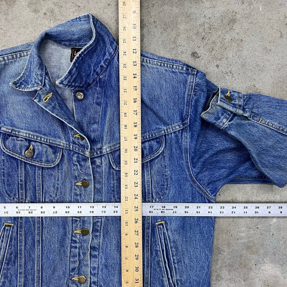 Vintage Lee Riders Blue Denim Jacket USA Made Mens M Wmns XL Jean Trucker 80s - Picture 13 of 16